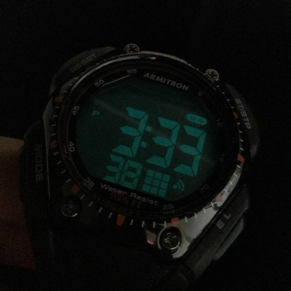 Armitron Watch Men 42mm Black Digital Alarm Chronograph Pro Sport 165FT